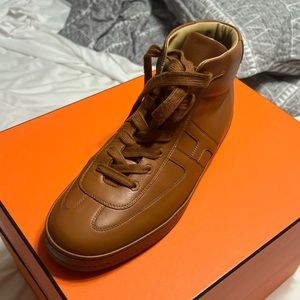 Hermes Poker Calfskin Leather Sneaker
